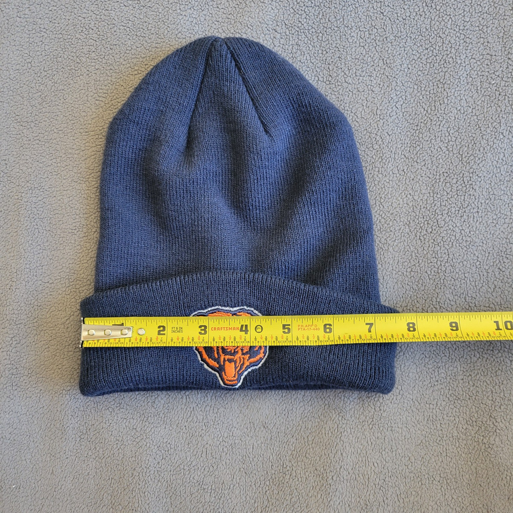 CHICAGO BEARS Beanie Hat Cap One Size Navy Blue Orange Embroidered Logo NFL - Picture 7 of 11